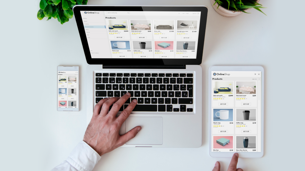 laptop and mobile device