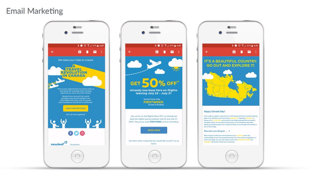 NewLeaf Travel email design