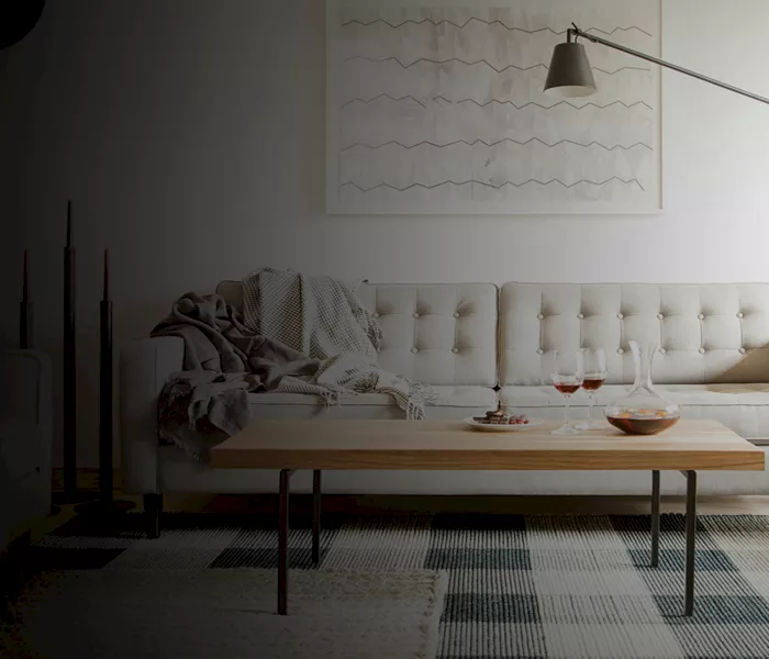 living room with couch and table