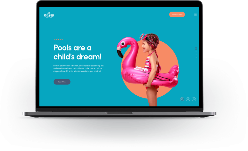 oasis pools and spas website design