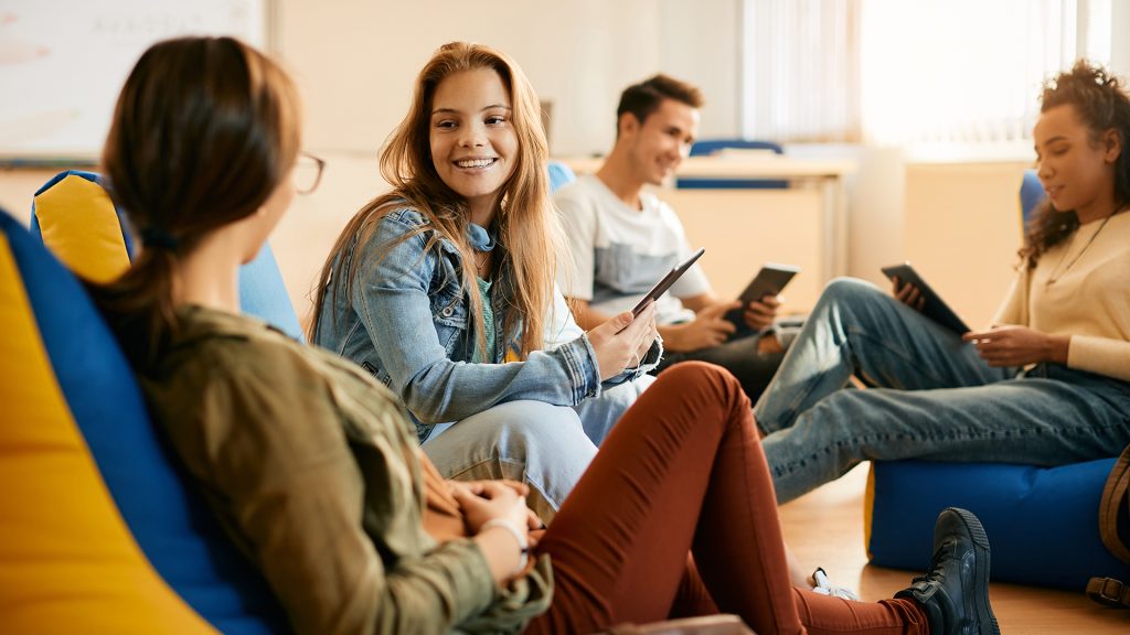 young people talking to eachother